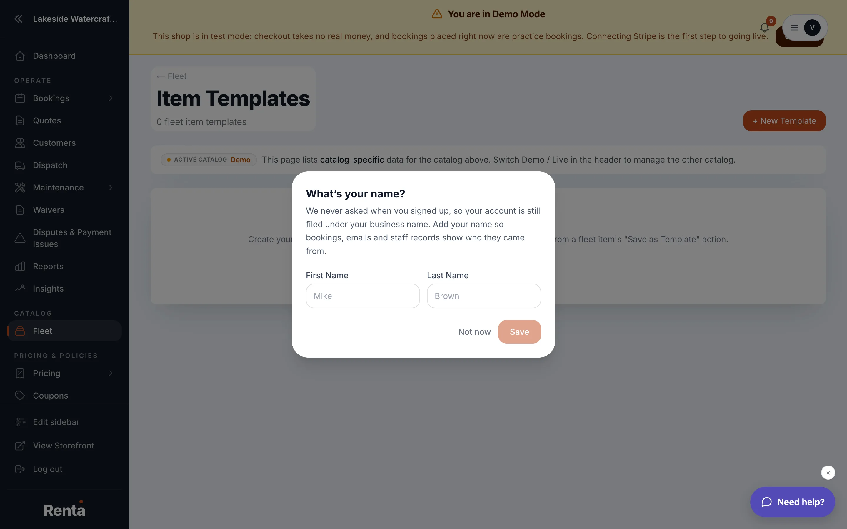 The Item Templates gallery