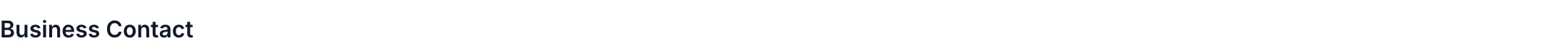 The Business Contact section with Email, Phone, and Address fields